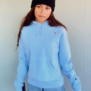 Champion baby blue hoodie